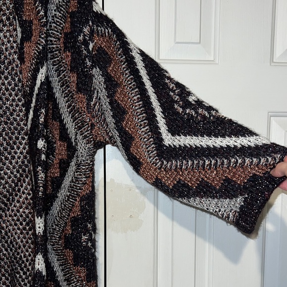 MNG MANGO Rare Oversized Chunky Knit Glittery Boho Cardigan - Picture 7 of 16